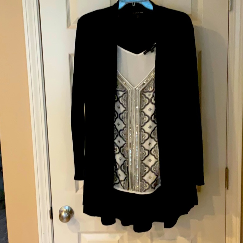 Eileen Fisher long swing cardigan.